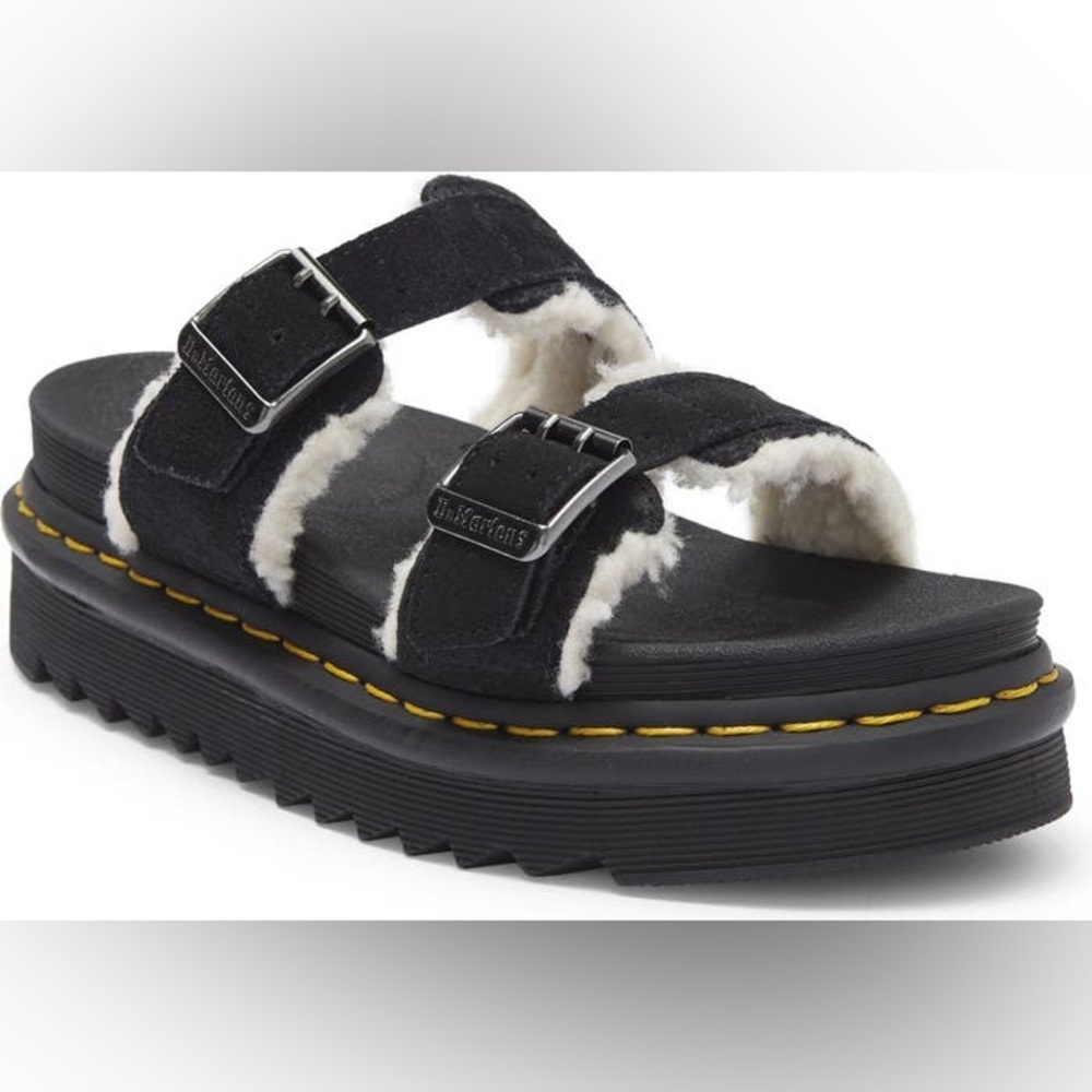 Doc Marten, Myles Faux Sherling Lined Slide Sandal